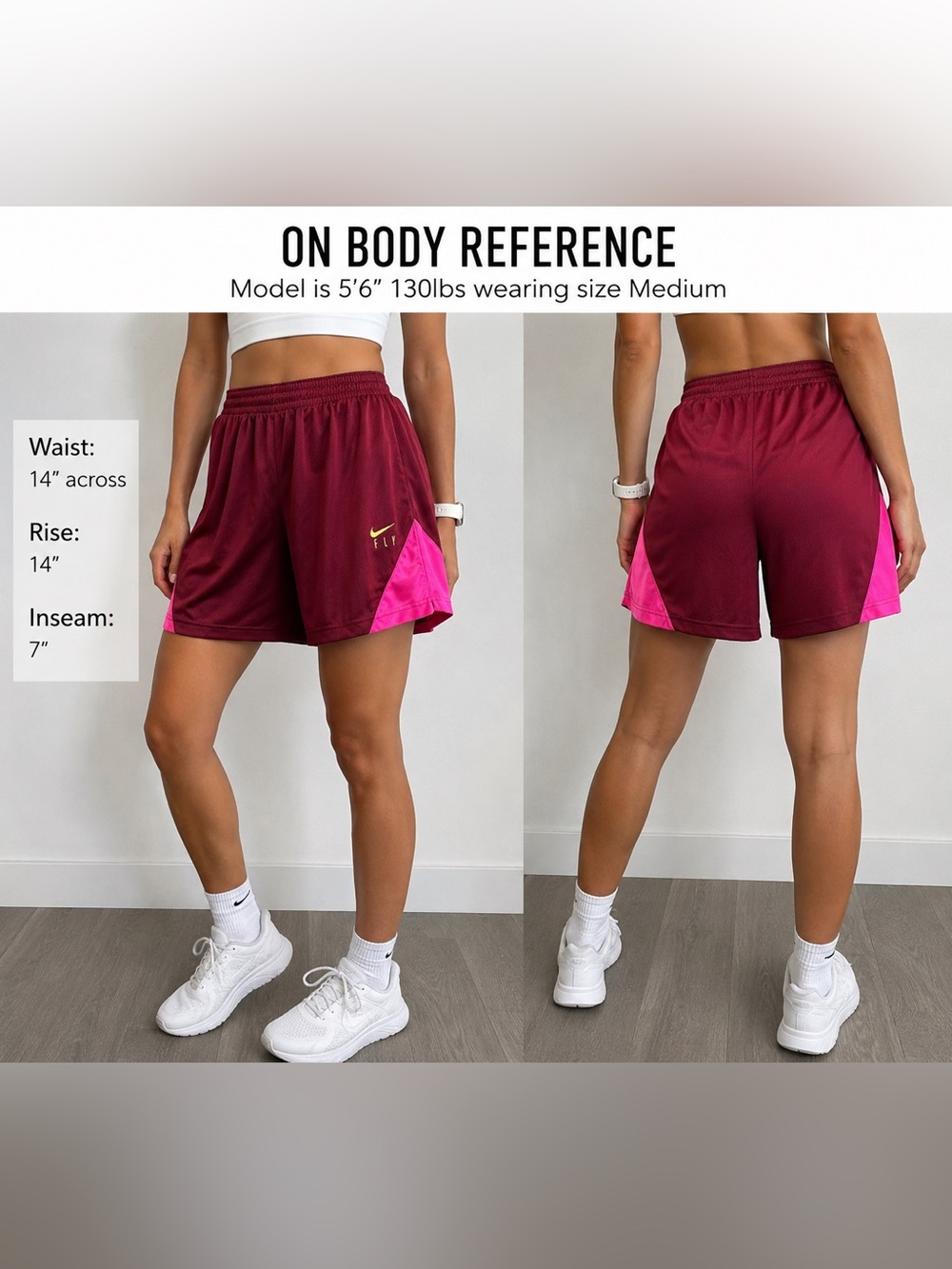Nike Dri-FIT Fly Basketball Shorts Womens M Burgundy Pink Loose Fit NWT